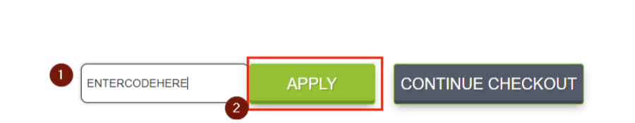 Coupon code field and Apply button