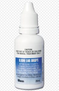 ILIUM Ear Drops for Pets (Dichlorphenamide/Lignocaine Hydrochloride/Piperonyl Butoxide/Pyrethrins)